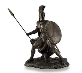 Veronese Design - Leonidas, Greek Warrior King, Bronzed Sculptural Statue - Bronze