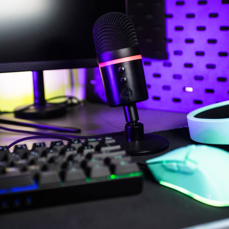 Alt View 8. 4Gamers - Light Up Streaming Microphone - Black.
