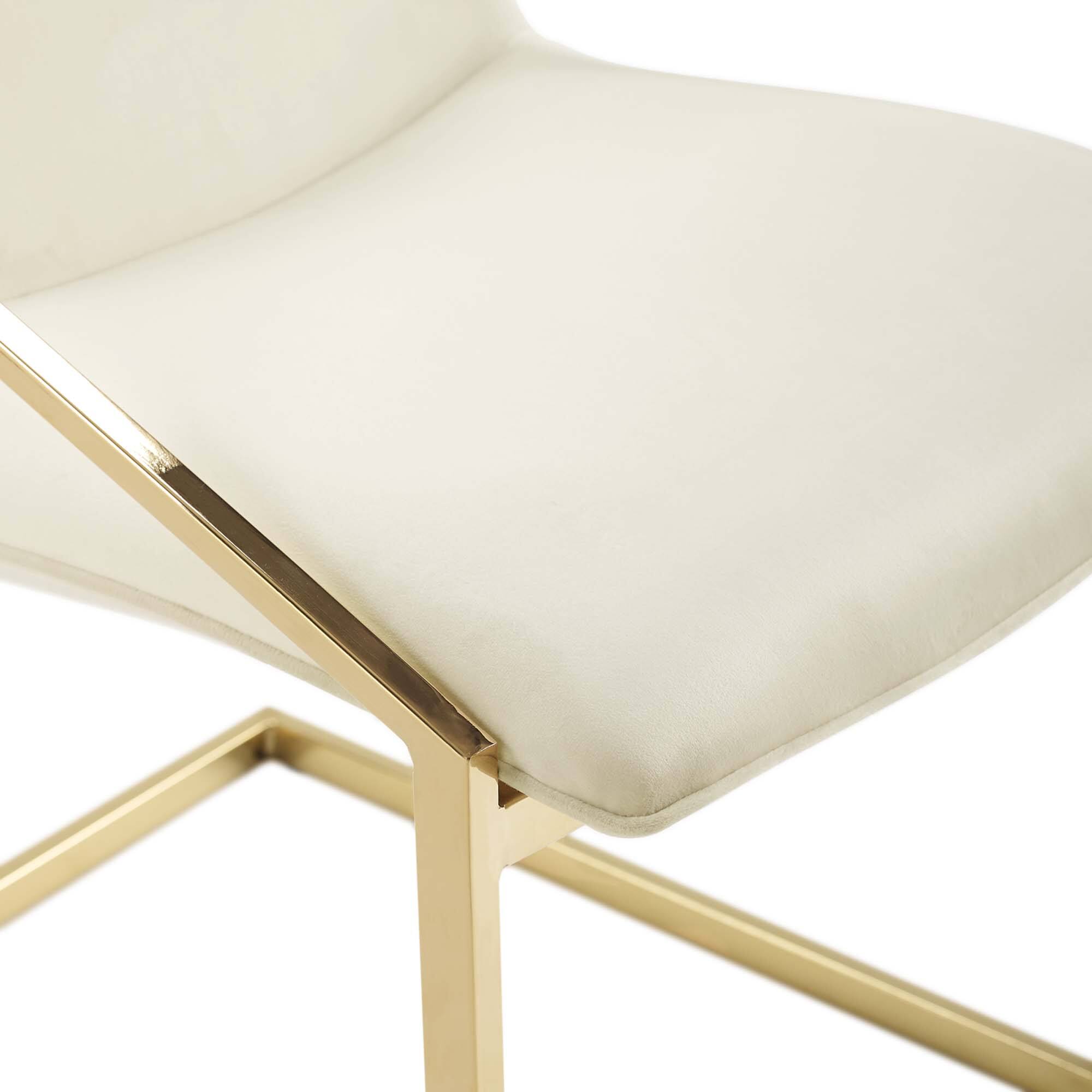 Alt View 4. Modway - Pitch Performance Velvet Dining Armchair Set of 2 by Modway - Gold Ivory.