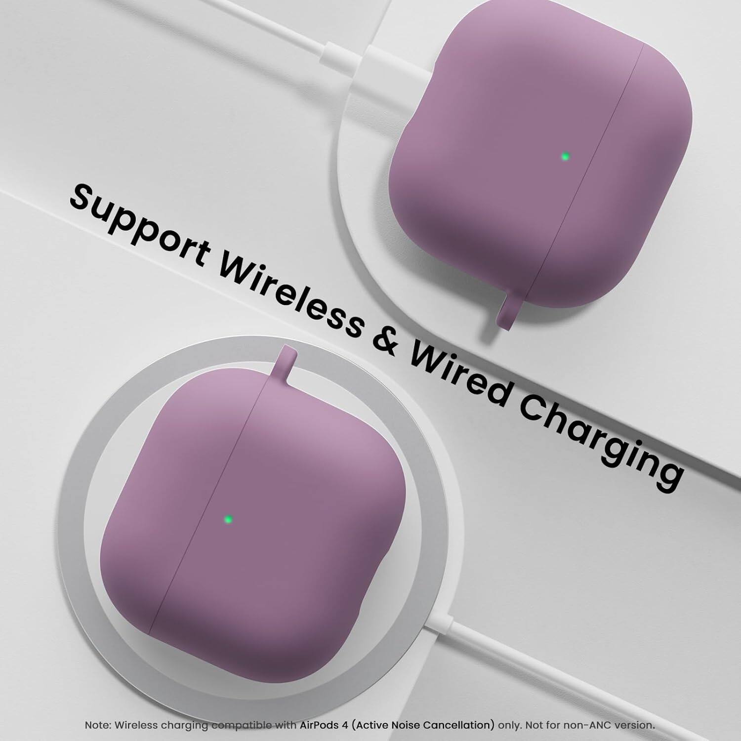 Support Wireless & Wired Charging

Note: Wireless charging compatible with AirPods 4 (Active Noise Cancellation) only. Not for non-ANC version.