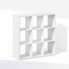 Furinno - Cubic Open Back Multipurpose Clothing & Closet Storage Organizer Shelf, 9-Cube - White