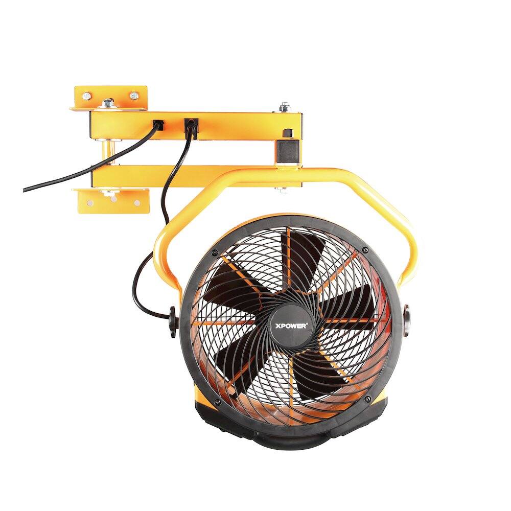 Angle. XPOWER - 1/4 HP 2100 CFM 4 Speed 14" Cooling Fan with Built-in 3-Hour Timer - Yellow.