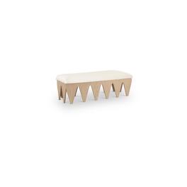 Meridian Furniture - Altair Cream Velour Fur Fabric Bench - Beige