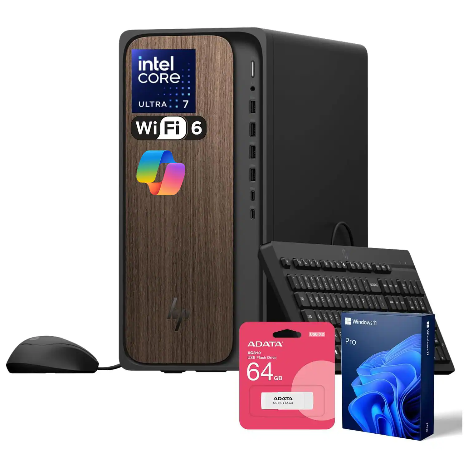 intel CORE ULTRA 7 Wi Fi 6  
ADATA UC310 USB Flash Drive 64GB  
Windows 11 Pro