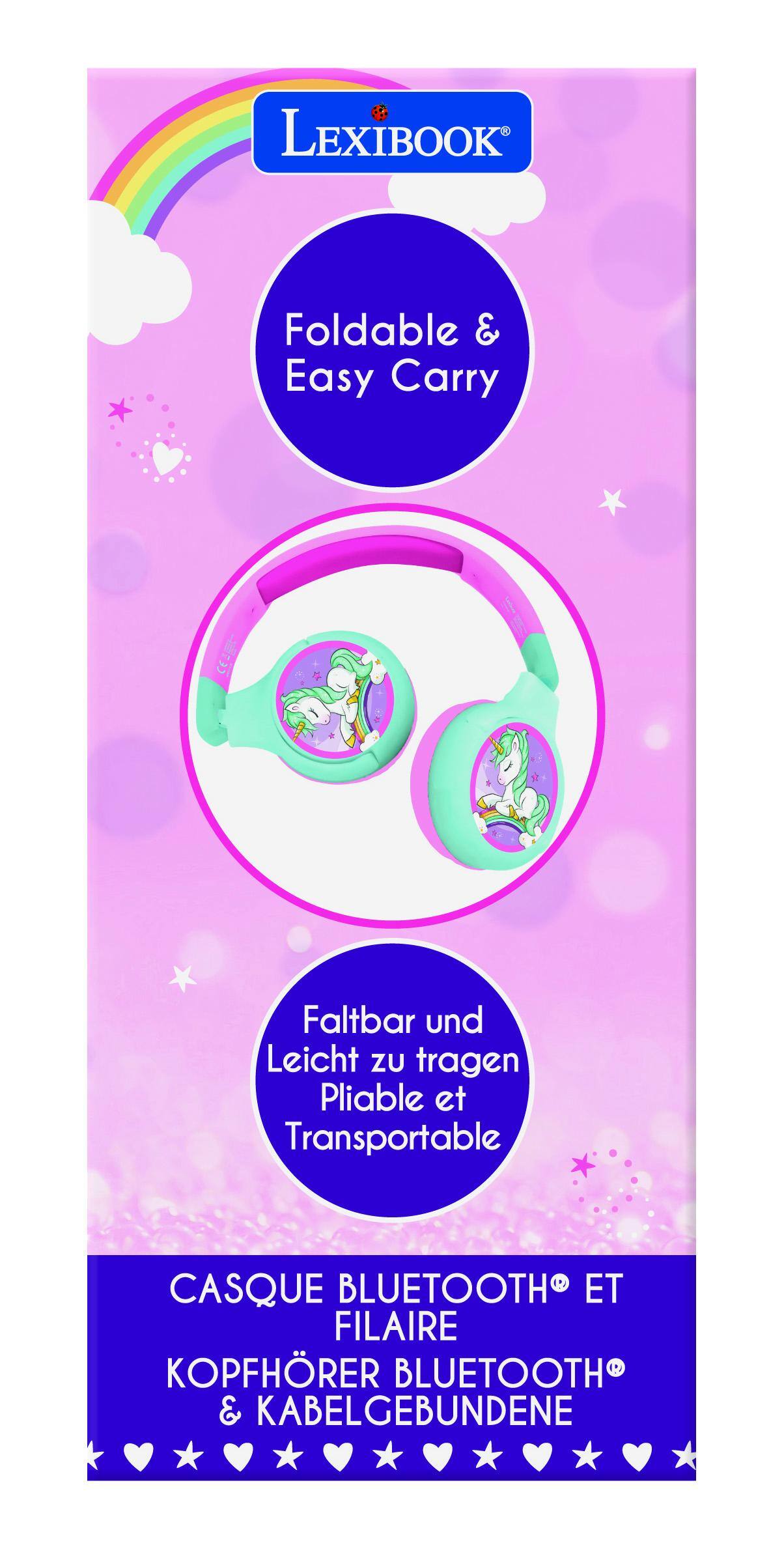 LEXIBOOK Foldable & Easy Carry  
Faltbar und leicht zu tragen  
Pliable et transportable  

CASQUE BLUETOOTH® ET FILAIRE  
KOPFHÖRER BLUETOOTH® & KABELGEBUNDENE