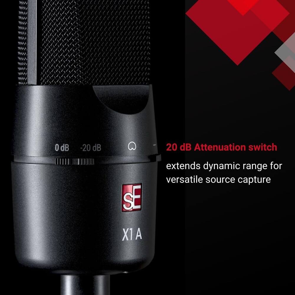 20 dB Attenuation switch  
extends dynamic range for versatile source capture