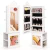 Front. Costway - Costway Kids Jewelry Cabinet Standing Children Jewelry Organizer with Full-Length Mirror - White.