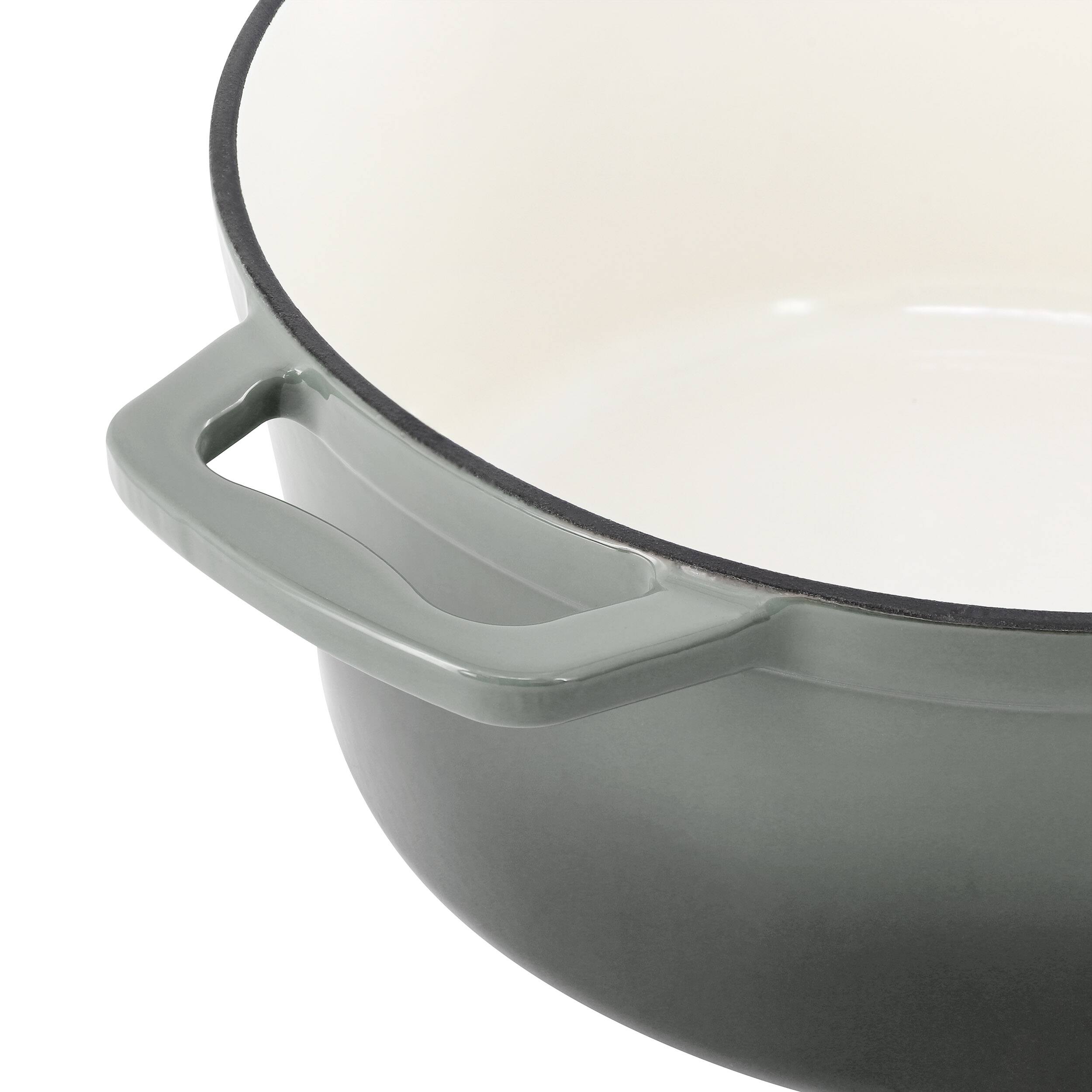 Alt View 4. Mega Chef - MegaChef 5 Quarts Round Enameled Cast Iron Casserole with Lid in Gradient Gray - Gray.