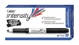 BIC America - BIC Intensity Dry Erase Markers, Fine Tip, 12/Pack - Black