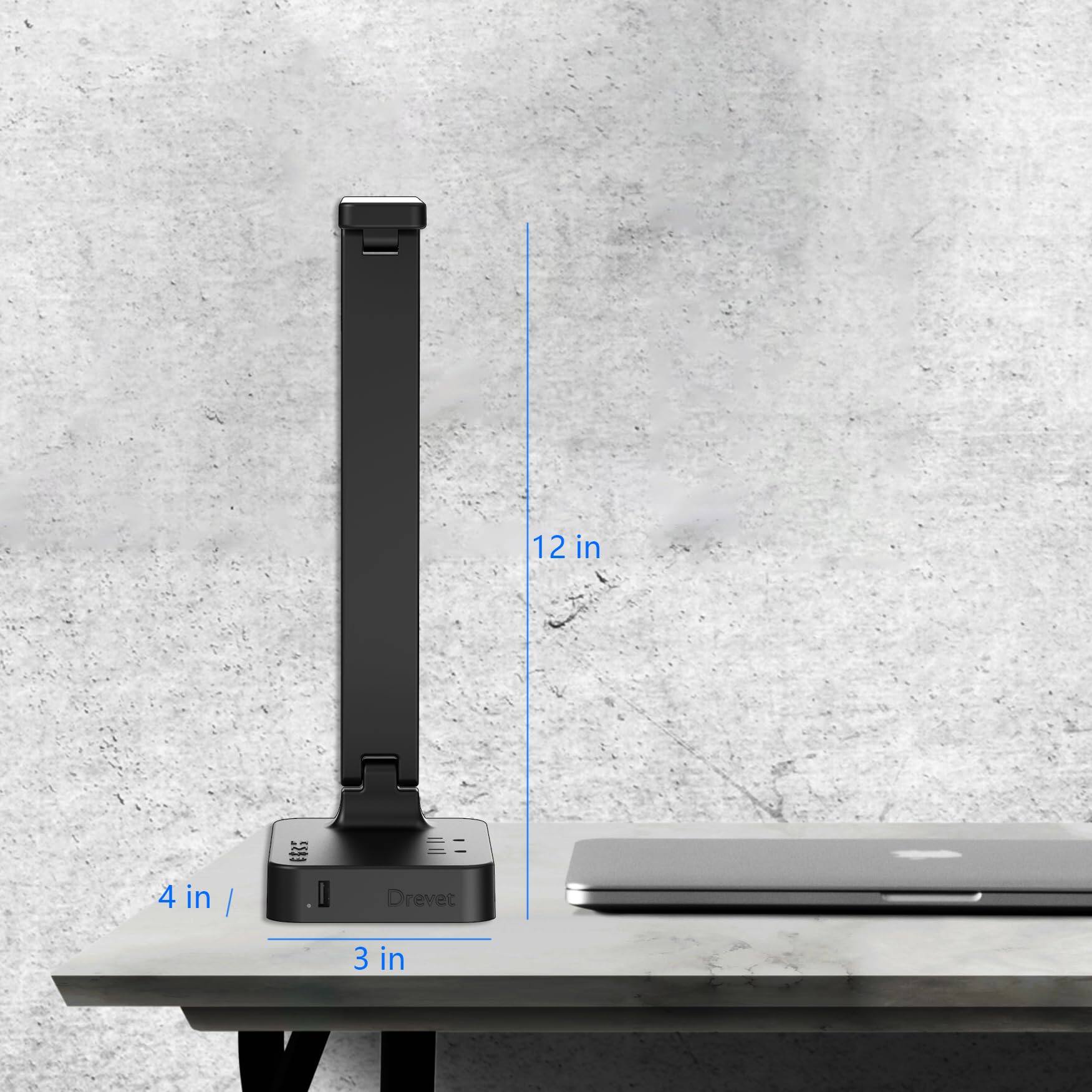 Alt View 1. Dazzed Corner - LED Desk Lamp for Dorm & Office, 1 USB Port, 2 AC Outlets, 3 Modes & Brightness.