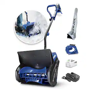 Snow Joe - 24-Volt iON+ 13-Inch Single Stage Cordless Snow Shovel with Ice Dozer (1 x 4Ah Battery and 1 x Charger) - Blue