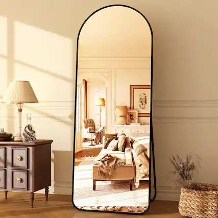 Front. HOMLUX - Arched Full Length Mirror Floor Mirrors Free-Standing Wall Mounted or Leaning Dressing Mirror.