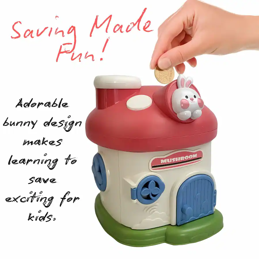 Kitcheniva Kids Lockable Piggy Bank Mushroom Coin Box 2 Keys Toy Pink ...