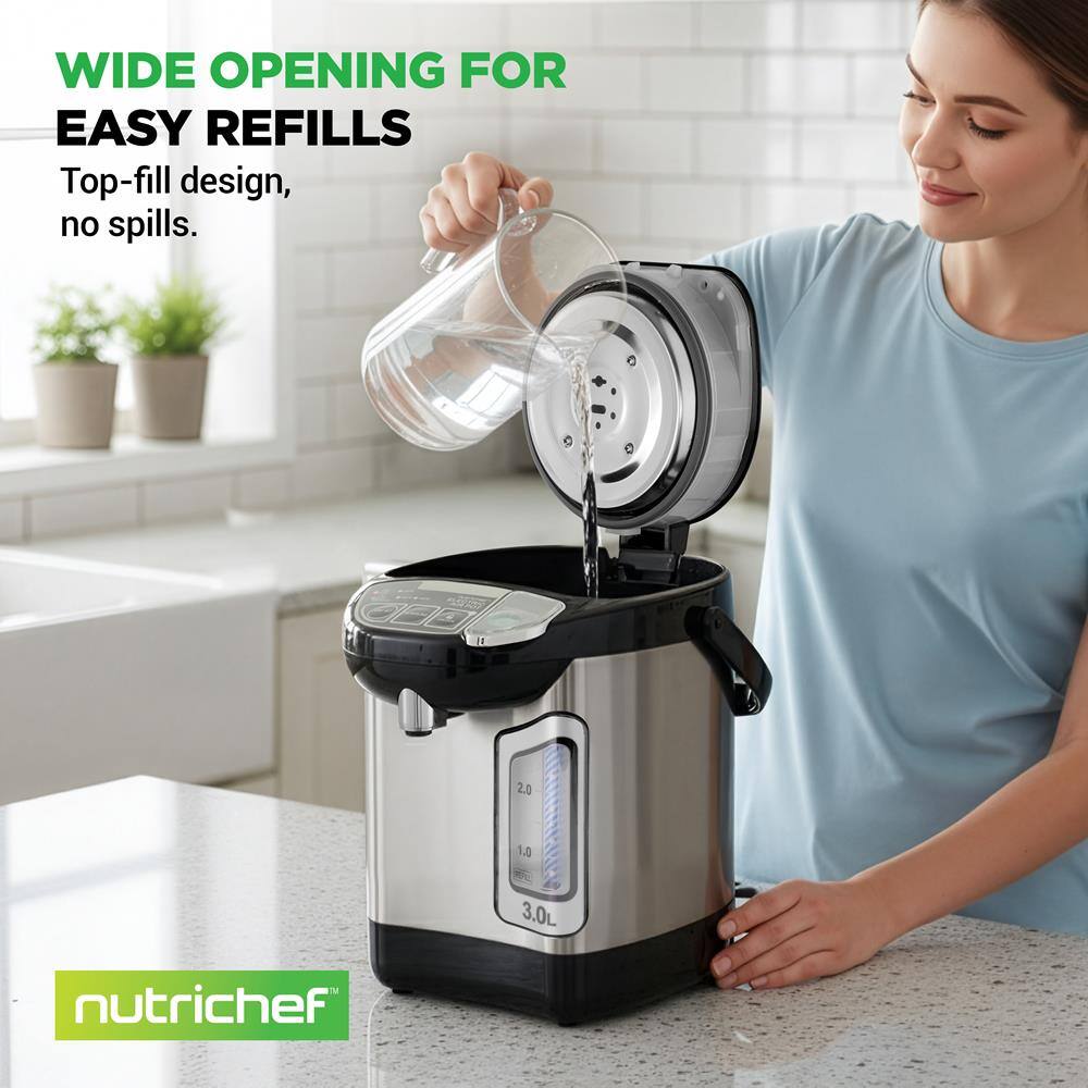 WIDE OPENING FOR EASY REFILLS  
Top-fill design, no spills.  

2.0 1.0 RE 3.0L nutrichef