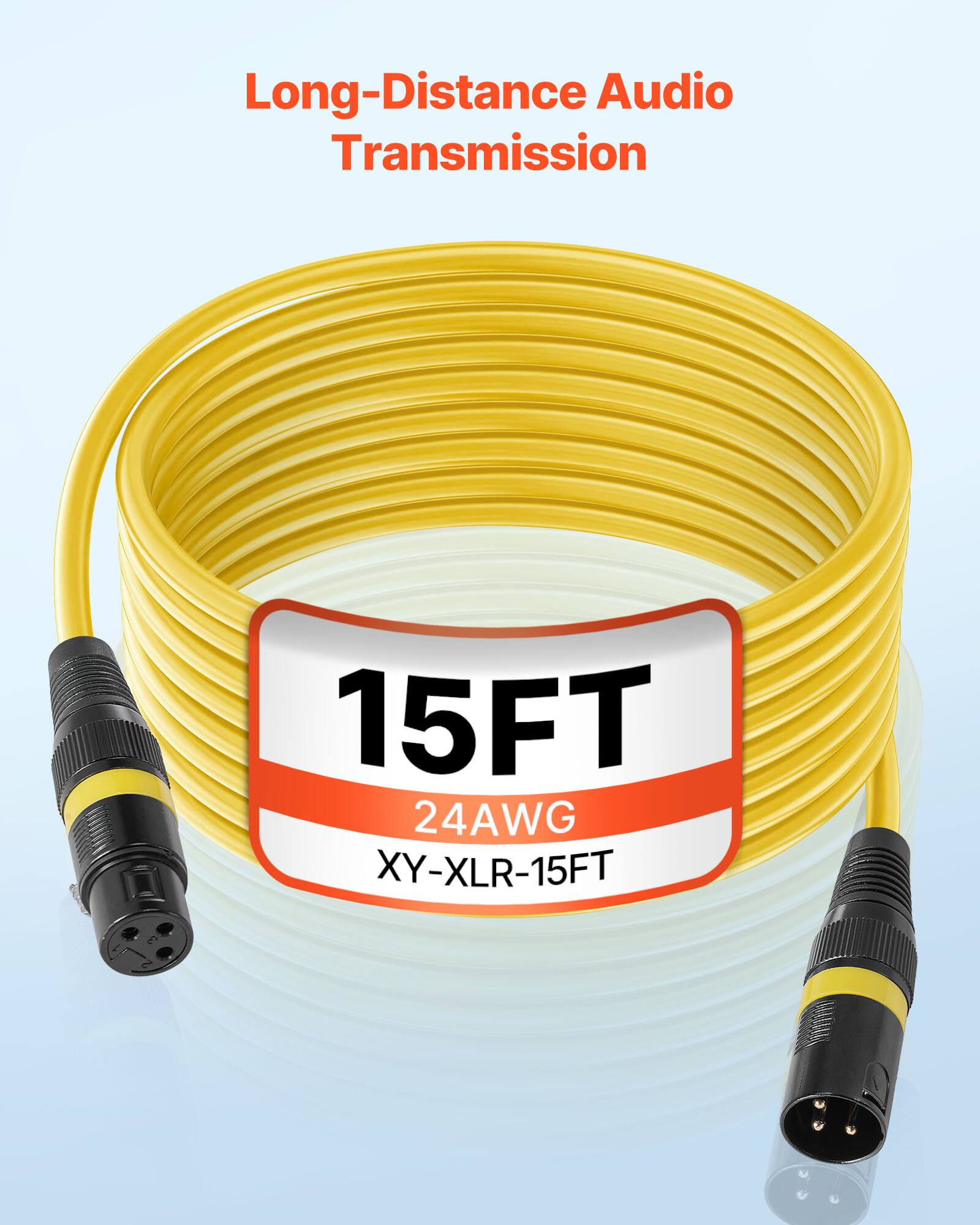 Long-Distance Audio Transmission  
15FT 24AWG XY-XLR-15FT