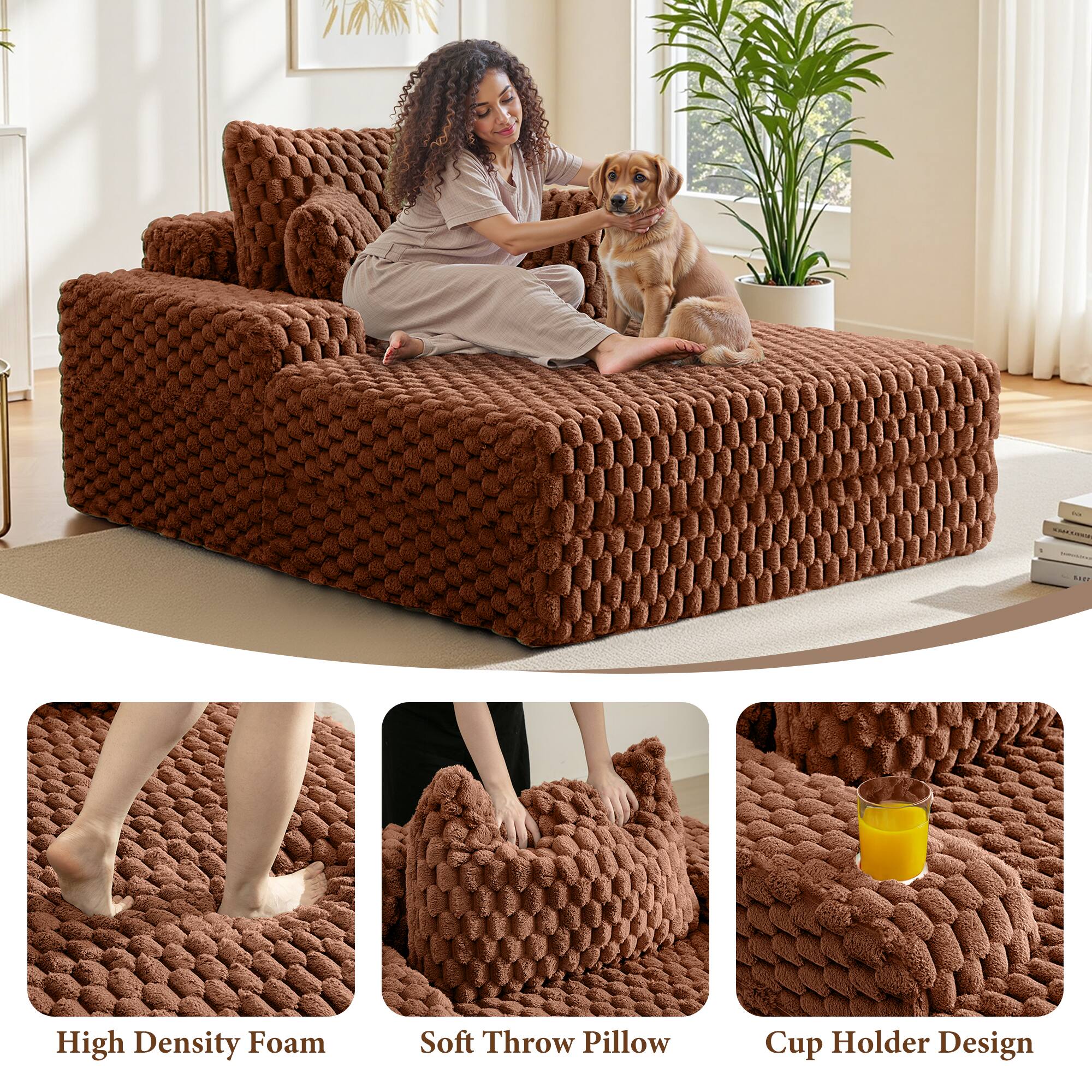 - C I i High Density Foam Soft Throw Pillow Cup Holder Design