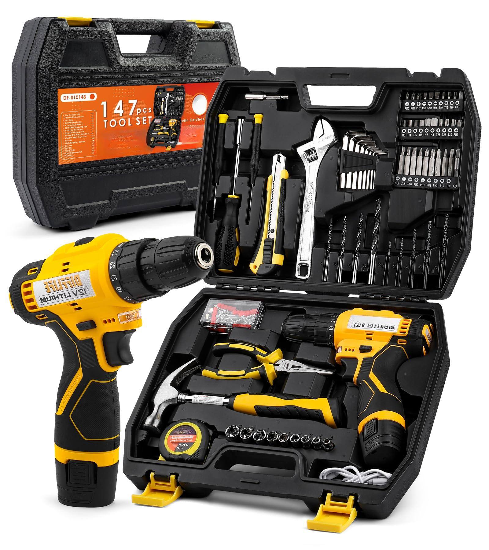 DF-010148  
147 pcs TOOL SET  
with Cordless  
12V LITHIUM  
38 23 IS 19  
i 1 uri6m RE ran Jm