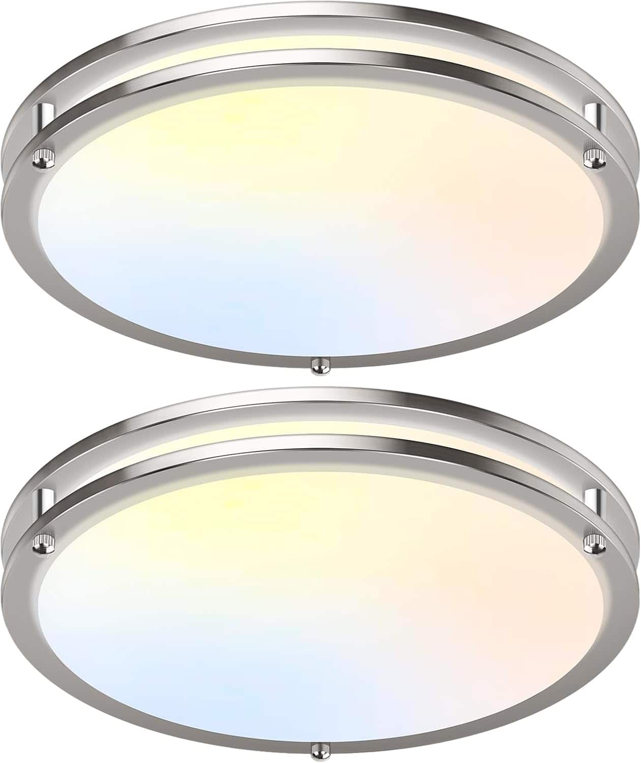 Nordic Hygge - 18 Inch Dimmable LED Ceiling Lights, 50W 5600 Lumens Flush Ceiling Light, 2700K/3000K/4000K/5000K/6500K Adjustable - Brushed Nickel