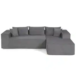 Costway - 110.5" Modular Sectional Sofa with Deep Seats & Comfy Backrests, Comfy Armrests - Gray