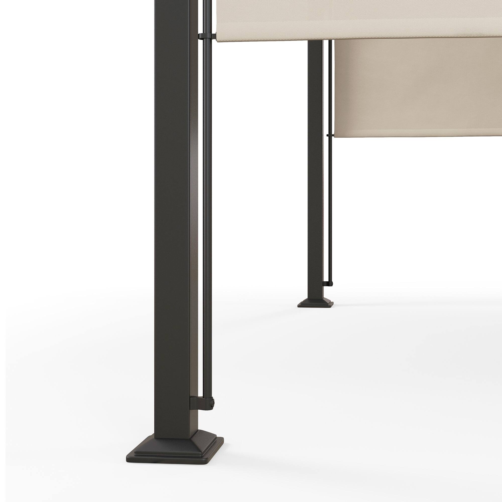 Alt View 5. Outsunny - 10' x 10' Patio Pergola with Weather-Resistant Steel Frame, Backyard Sun Shade Canopy Cover Shelter for Porch Party - Beige.