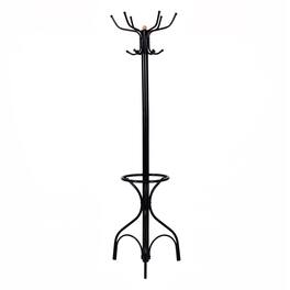 Boyel Living - Vintage Space Saving Metal FreeStanding Coat Rack with Umbrella Stand - Black