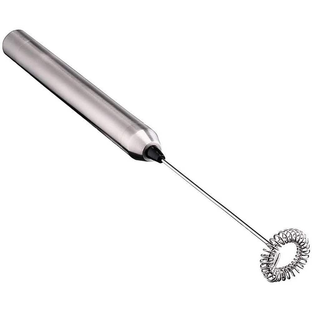 ACJPR - Milk Frother Handheld Electric – Battery Operated Stainless Steel Mini Mixer - A-Silver