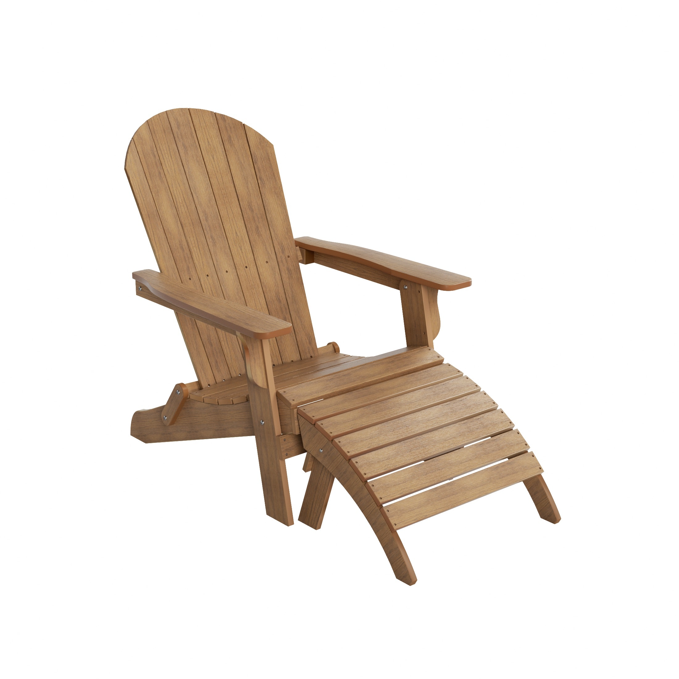 WestinTrends - Tuscany 2-Piece HIPS Outdoor Folding Adirondack Seashell Chair With Folding Ottoman - Teak price history on PriceWatchPro