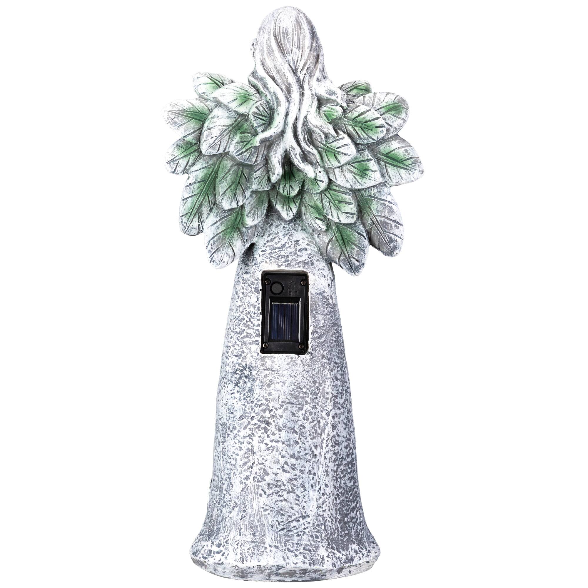 Alt View 10. Northlight - LED Solar Lighted Bless All Creatures Outdoor Garden Birdbath - 16" - Gray.