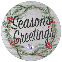 Jardine - Stephen F Austin Lumberjacks 20'' x 20'' Season's Greetings Circle - White