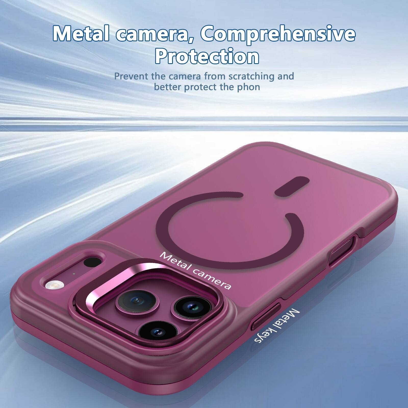 Metal camera, Comprehensive Protection  
Prevent the camera from scratching and better protect the phone