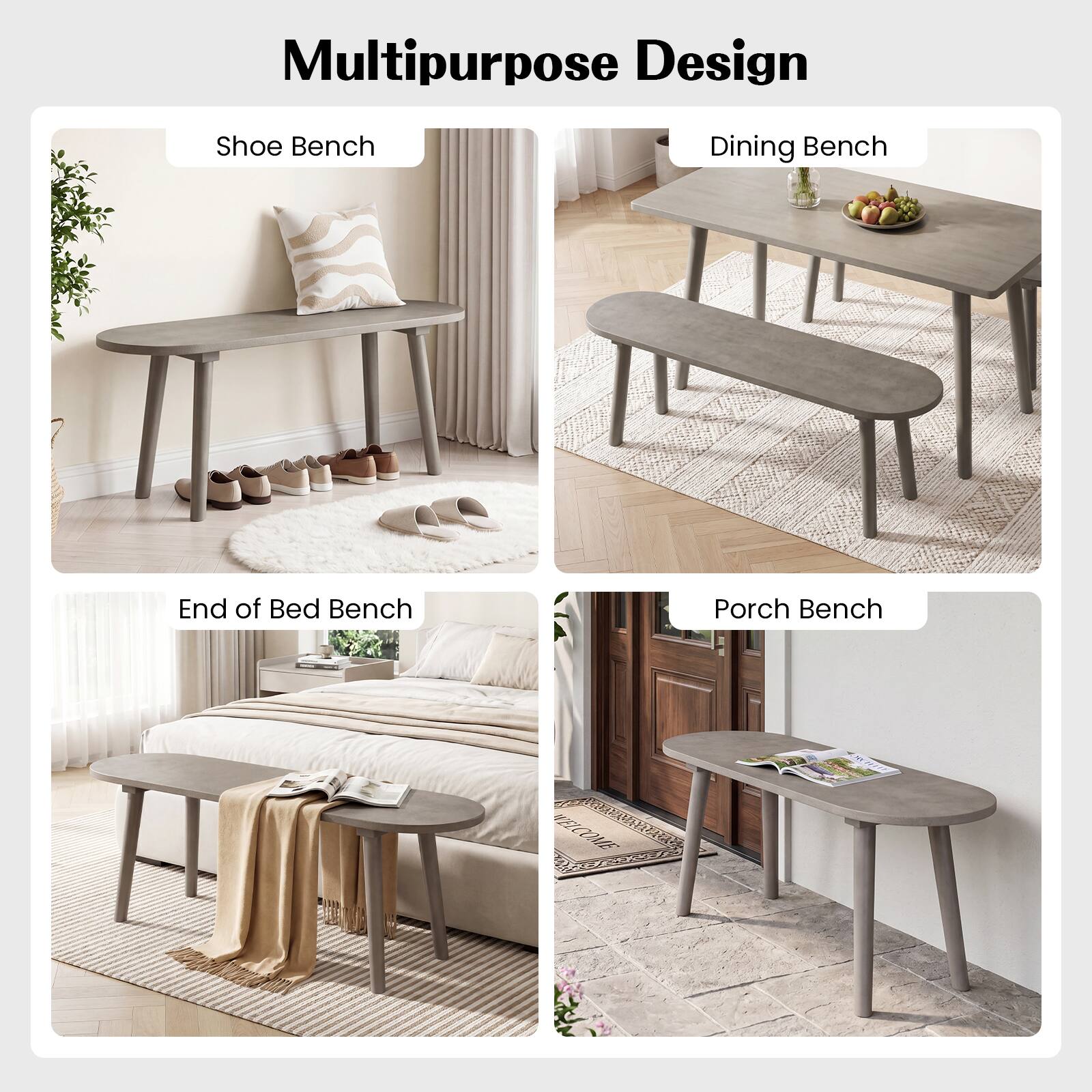 Multipurpose Design Shoe Bench Dining Bench End of Bed Bench Porch Bench