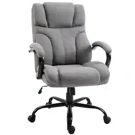 Vinsetto - 500lbs Big and Tall Office Chair with Wide Seat, Executive Computer Desk Chair with Adjustable Height - Light Gray
