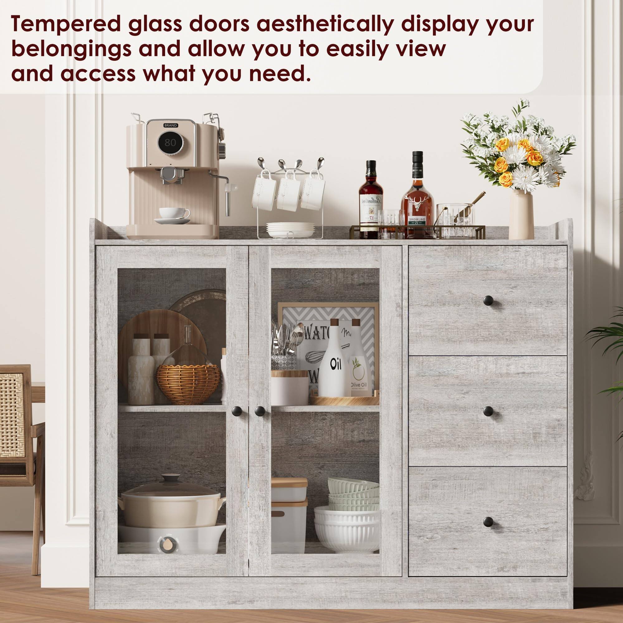 Tempered glass doors aesthetically display your belongings and allow you to easily view and access what you need.