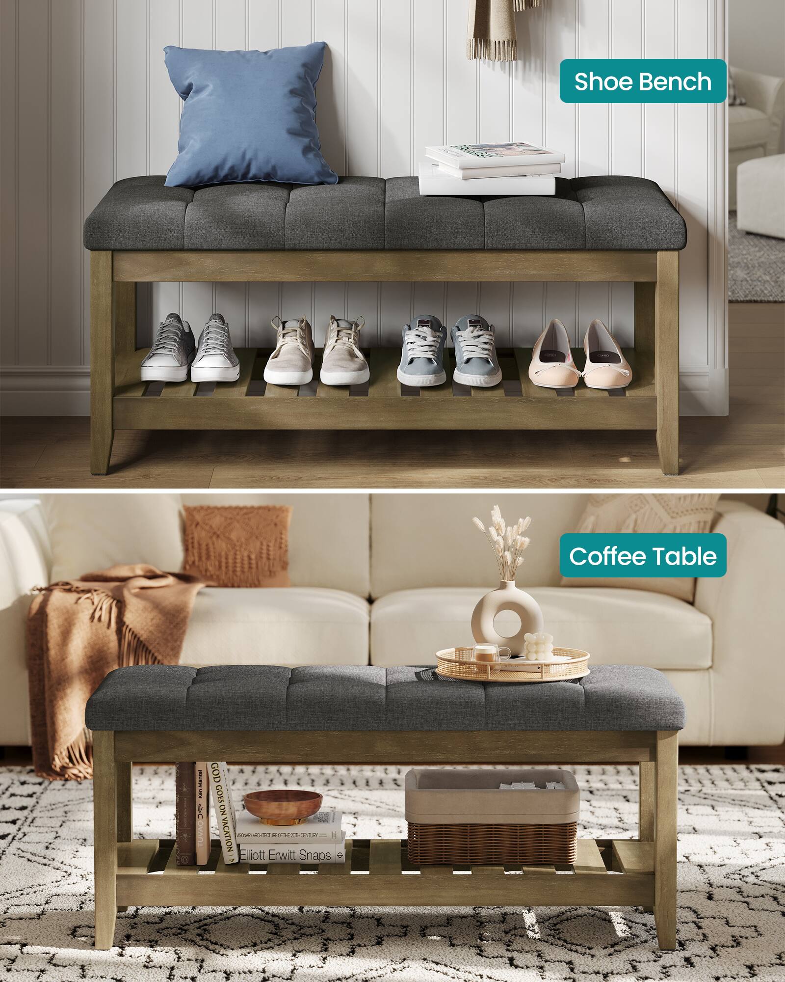 Shoe Bench Coffee Table

TUVAGE

2 GOD GOIS ON S ONVACATION

D-ON

N iott Erwitt Snaps