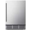 Front. SIMZLIFE - 24 Inch Under Counter Beverage Refrigerator - 180 Cans Capacity, for Patio/Kitchen, Home & Commercial Use - Silver Stainless Steel.
