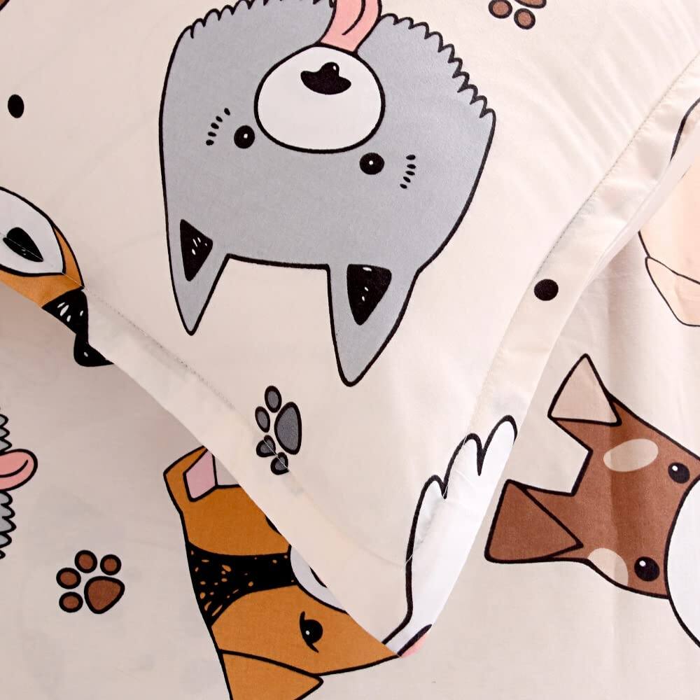 Alt View 6. Skar Audio - 2pcs Soft Fitted Sheet And Pillowcase Set - Doggy Printed Puppy Pattern Design Sheets For Teens Size Bed - Multicolor Twin.
