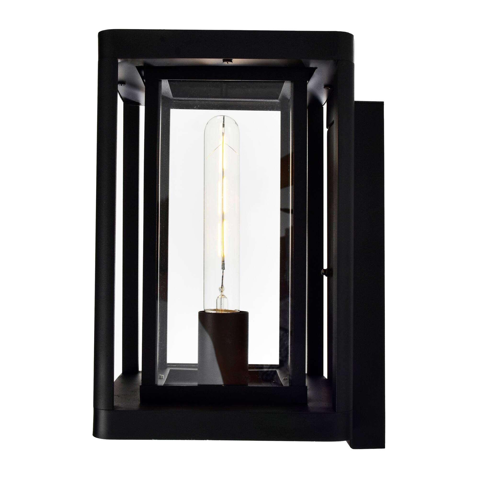Left. CWI Lighting - Mulvane 1 Light Black Outdoor Wall Light - Black.