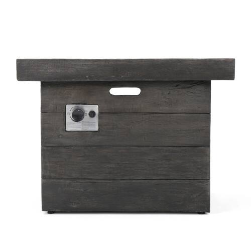 Left. Siljoy - 40000 BTU 32'' Square Gray MGO Wood Fire Pit Outdoor Patio Heater.