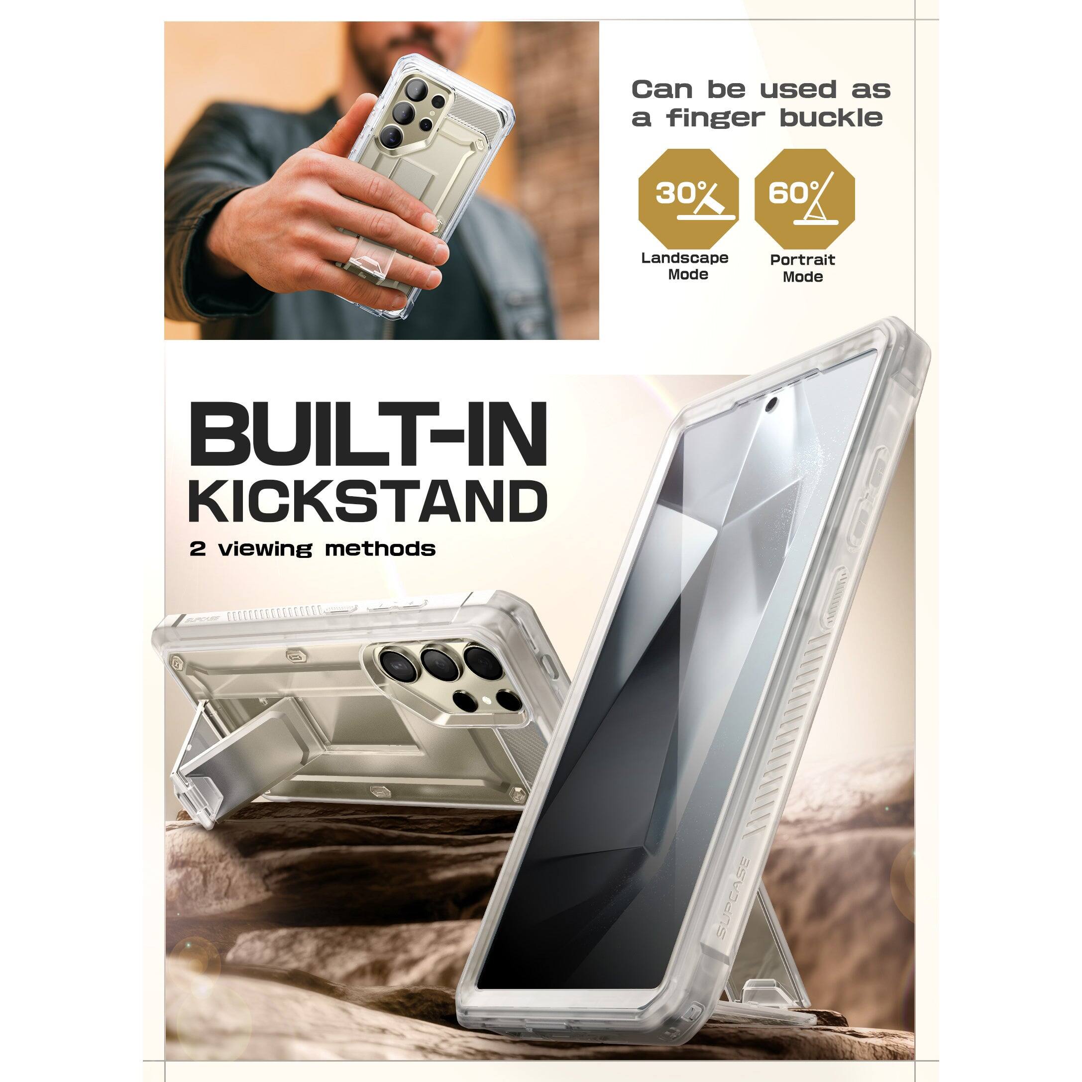 Can be used as a finger buckle

30° Landscape Mode

60° Portrait Mode

BUILT-IN KICKSTAND

2 viewing methods