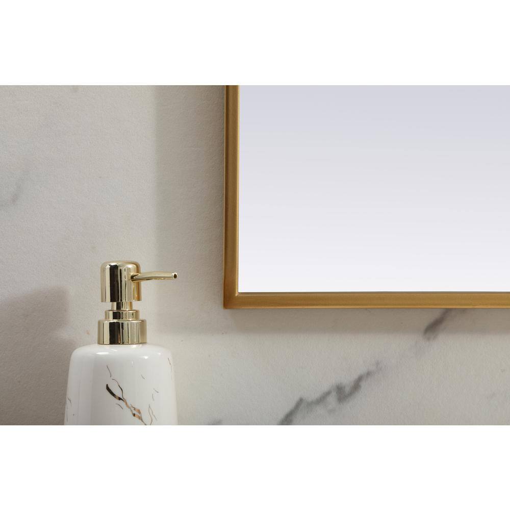 Alt View 1. Elegant Decor - Metal Frame Arch Mirror 42x30 Inch in Brass - Brass.