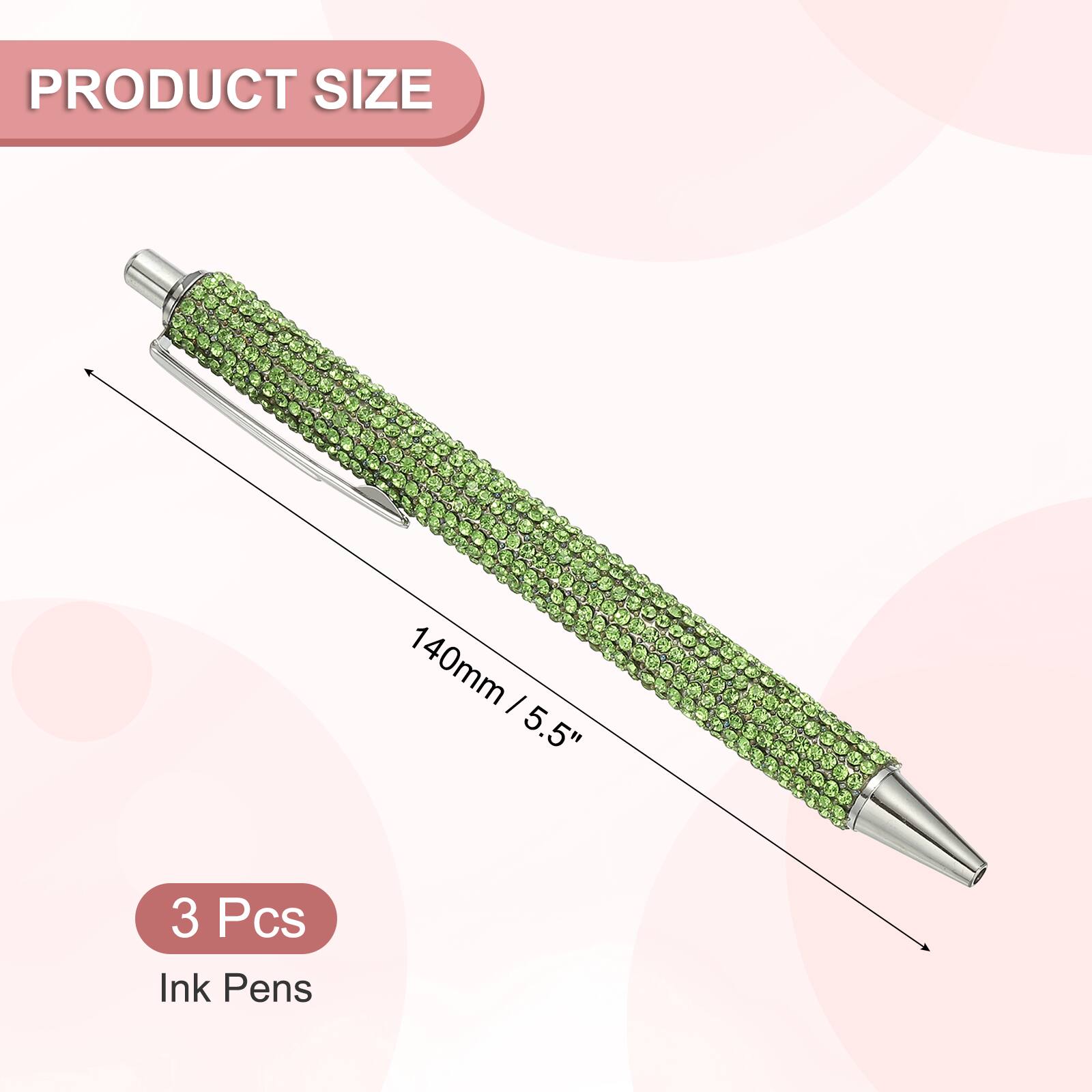 Unique Bargains Rhinestone Metal Ballpoint Pen, 3pcs Crystal Diamond ...