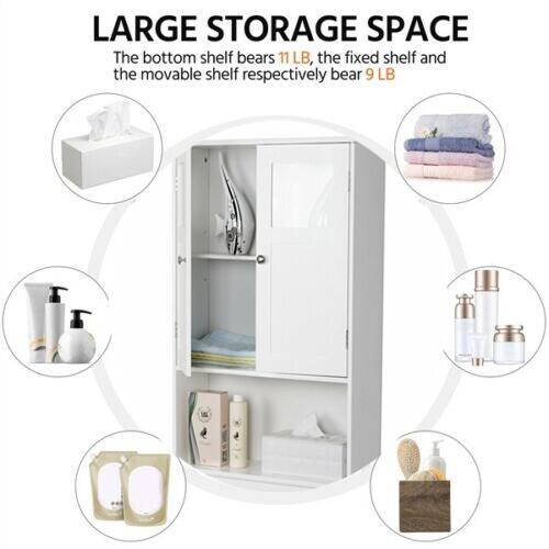 Alt View 2. Winado - Over The Toilet Bathroom Floor Storage Cabinet Free Standing w/Shelf Organizer - White.