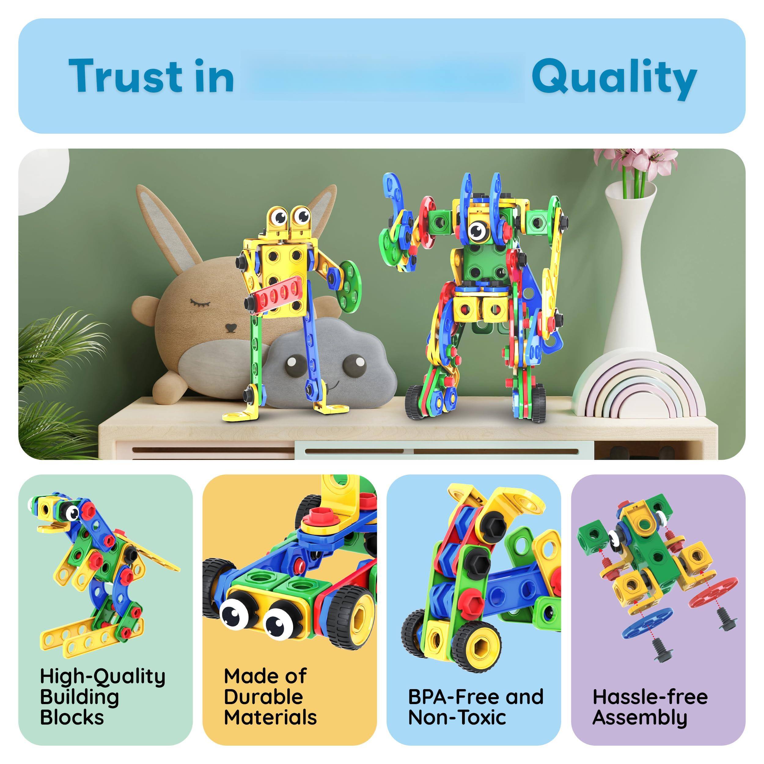 Trust in Quality

- High-Quality Building Blocks
- Made of Durable Materials
- BPA-Free and Non-Toxic
- Hassle-free Assembly