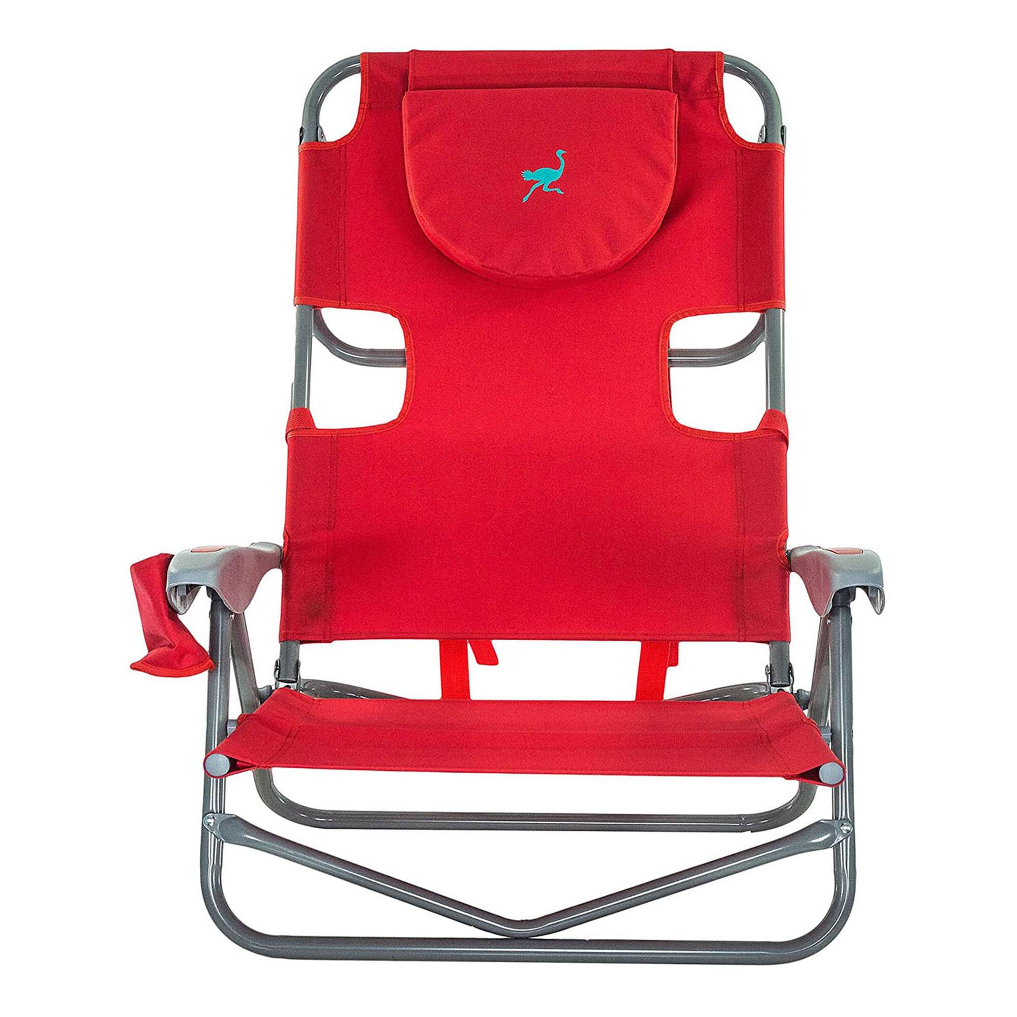 Alt View 4. Ostrich - Ostrich The Heavy-Duty Backpacker Portable Reclining Beach Camping Chair, Red - Red.