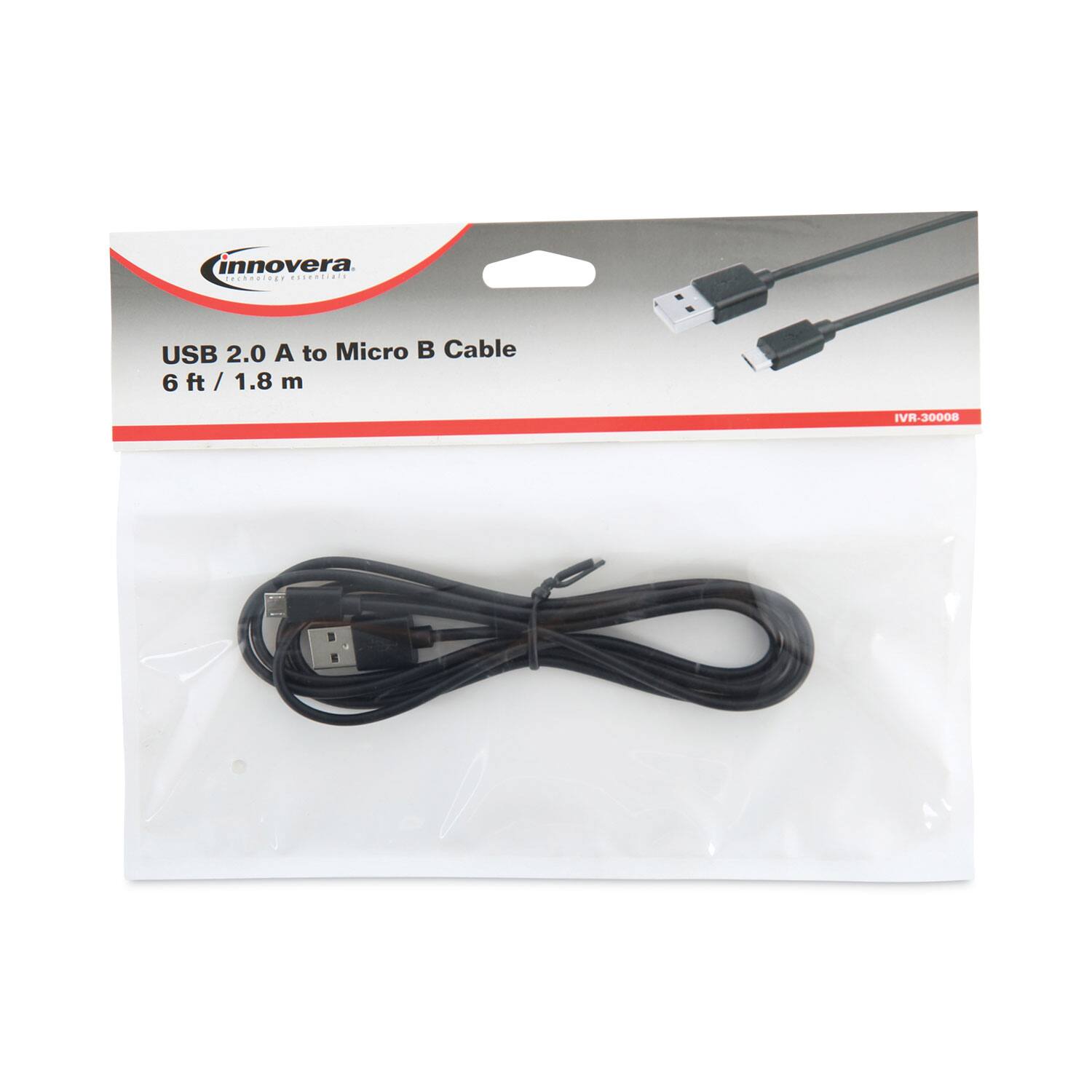 InnoVerA USB 2.0 A to Micro B Cable 6 ft / 1.8 m IVR-30008