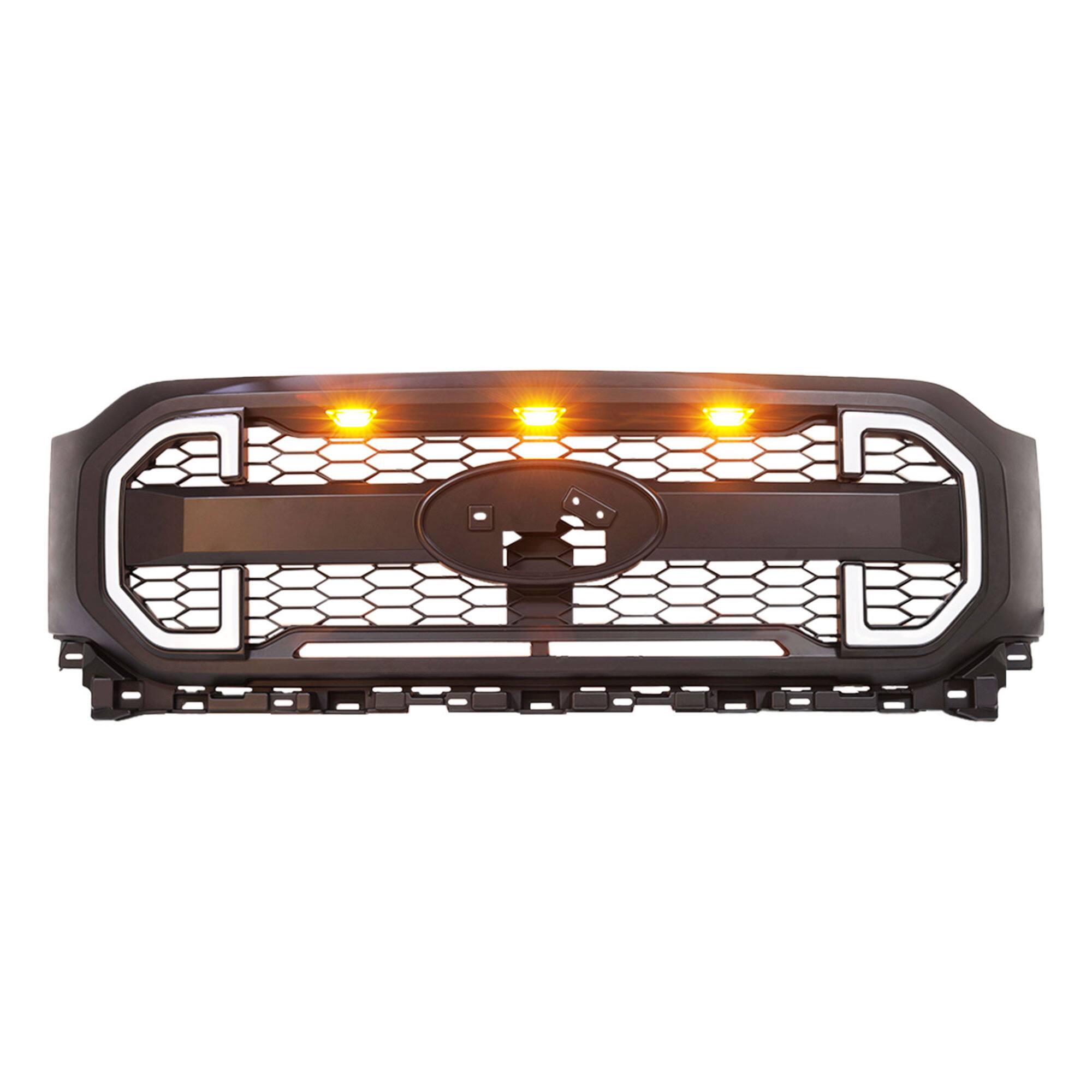 Alt View 7. AMERICAN MODIFIED - AMERICAN MODIFIED Raptor Style Mesh Grille Compatible with 2021-2023 Ford F150 - Matte Black.