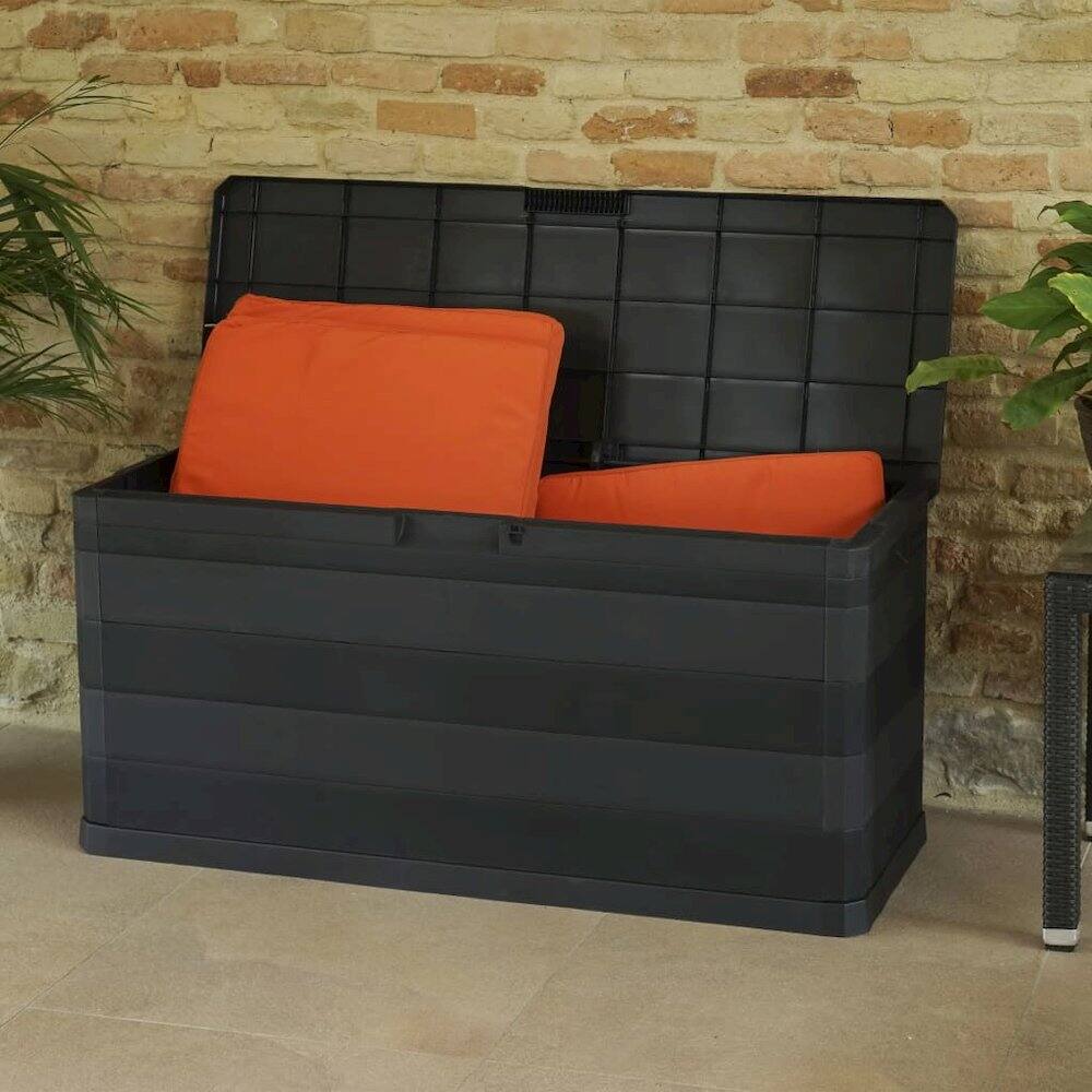 Alt View 1. vidaXL - vidaXL Storage Box Black Polypropylene Medium Storage Box Rectangular - Black.