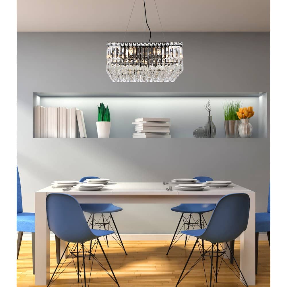 Elegant Lighting - Maxime 20 Inch Black Chandelier - Black And Clear
