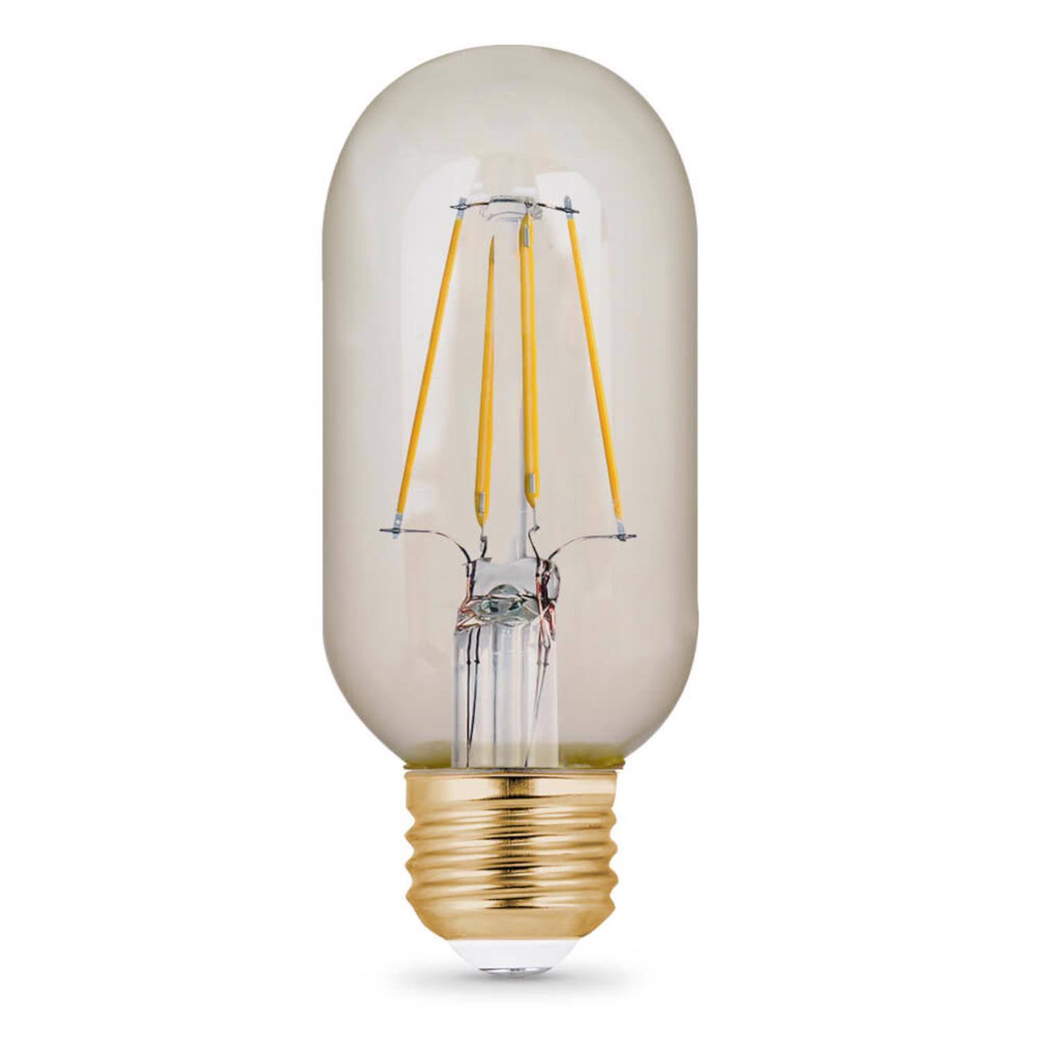 Angle. FEIT ELECTRIC - Feit T14 E26 (Medium) LED Bulb Amber Soft White 40 Watt Equivalence 1 pk.