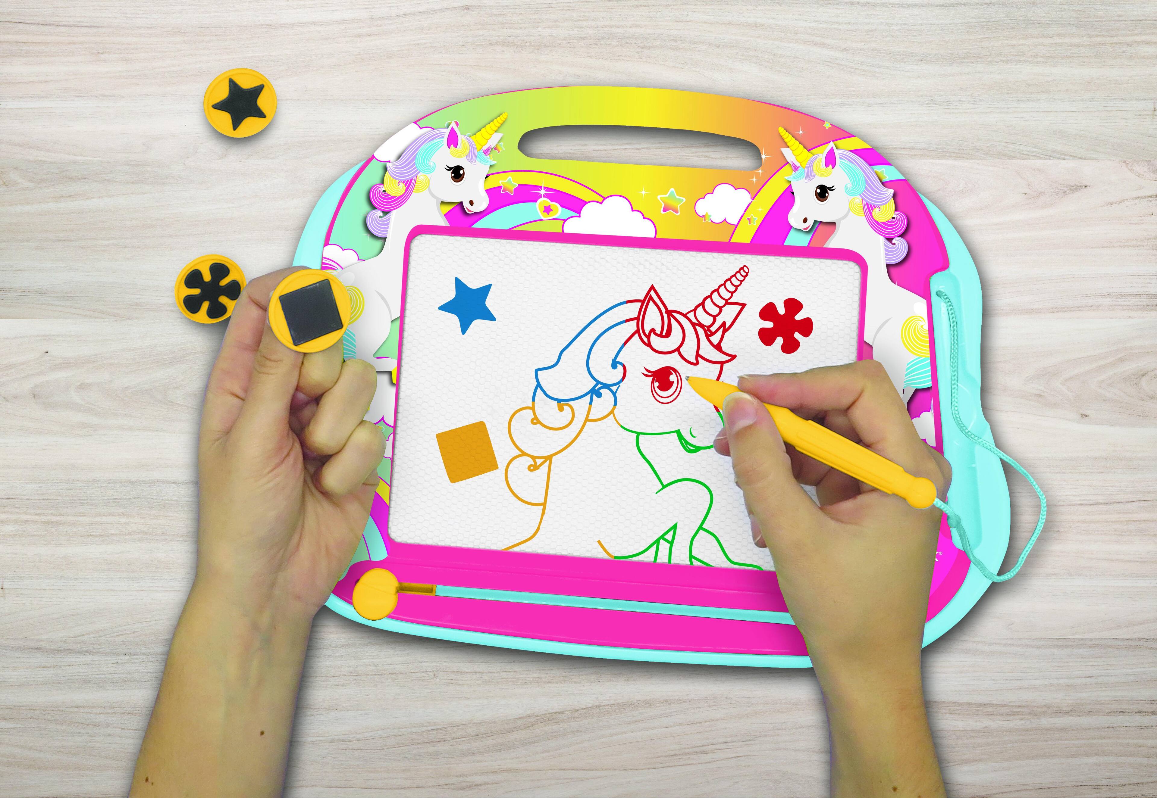 Alt View 9. Lexibook - Unicorn Magnetic Multicolor Drawing Board with Accessories A5 Format.